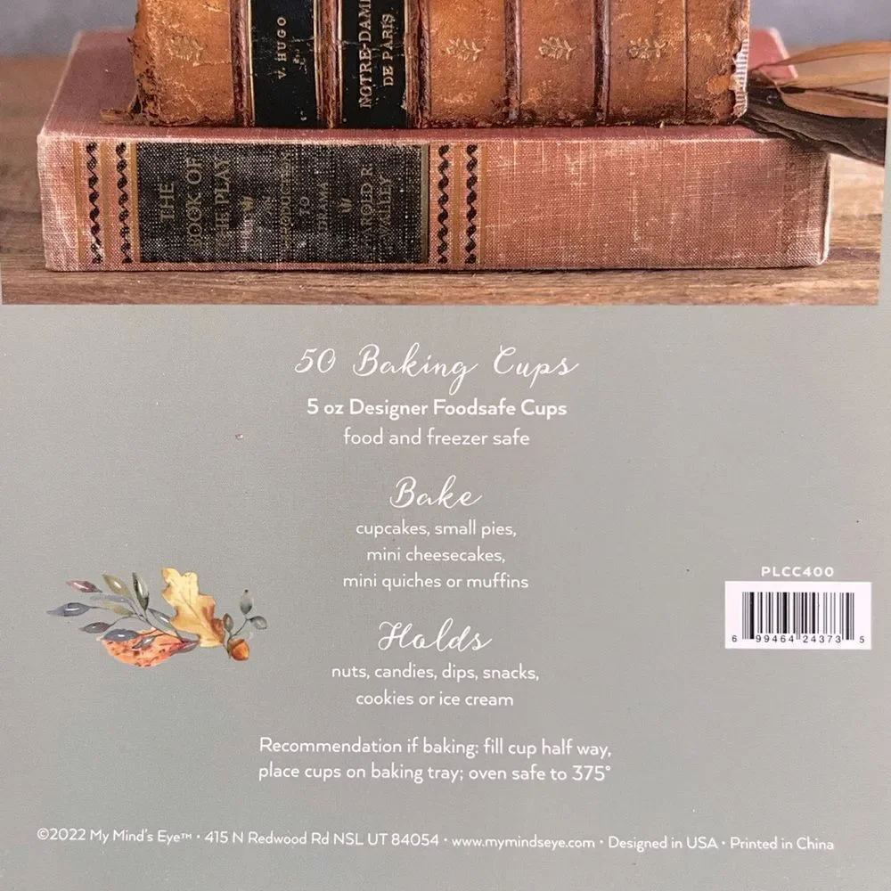50 Count Fall Grateful Fall Harvest Thanksgiving Cupcake Liners New in Box
